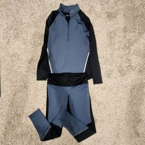 Under armour capri leggings and quarter zip pullover
